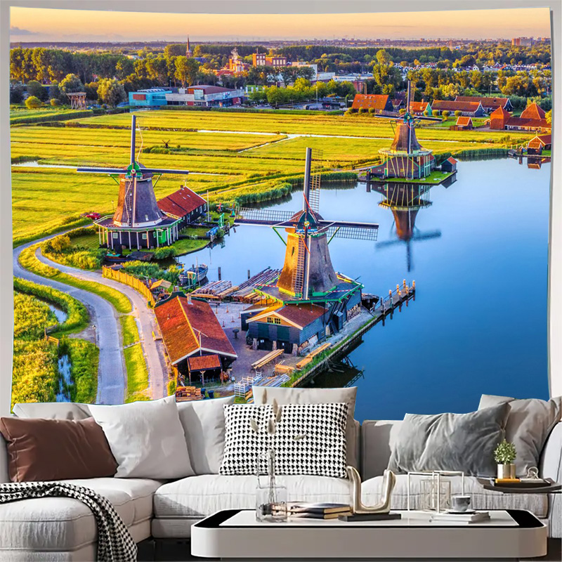 Home Decor Netherlands - Grande Tapeçaria Boêmia de Moinhos de