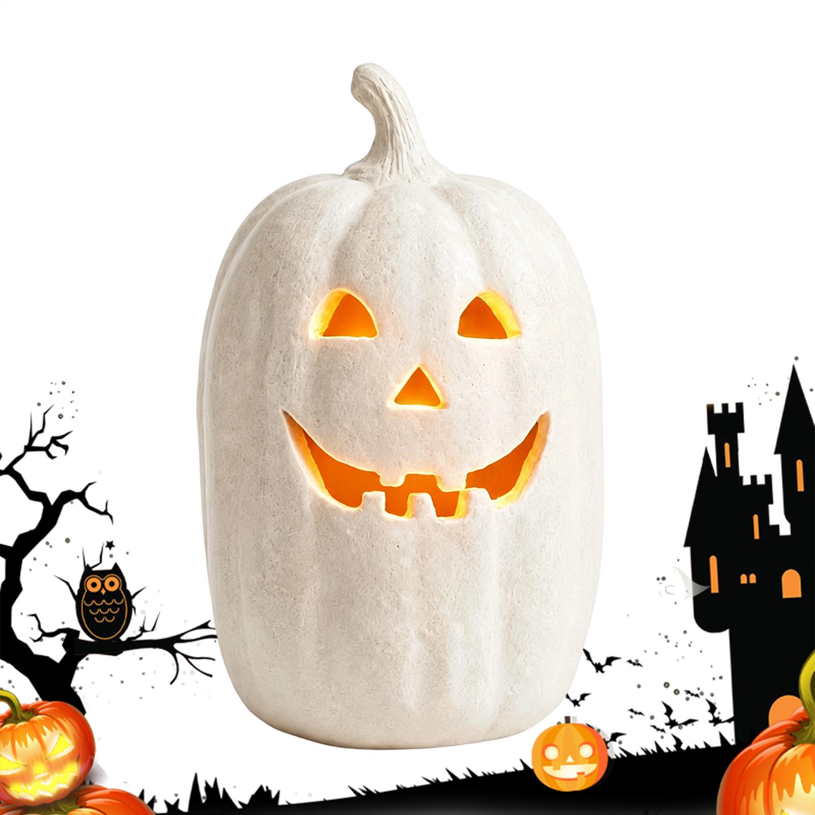 Home Decor Halloween - Lanternas de Abóbora Artesanais de Resina,