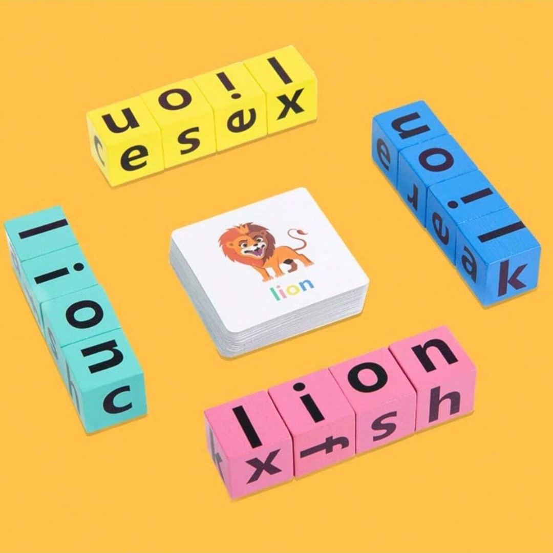Wooden Letter Sign - Jogo de Tabuleiro de Soletrar o