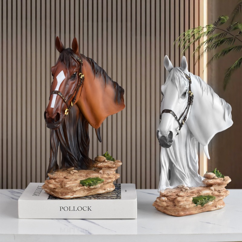 Victory Home Decor - Estátua de Cavalo de Resina Estilo