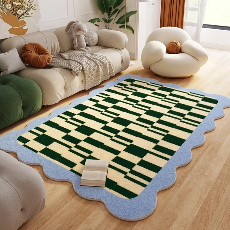 Home Decor Ig - Tapetes Modernos Xadrez para Sala de