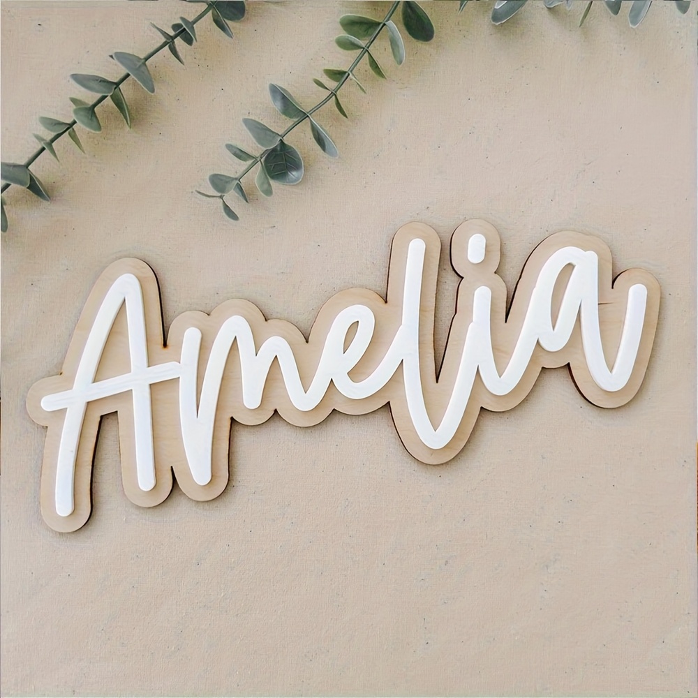 Home Decor Halloween - Placa de Nome Personalizável em Madeira