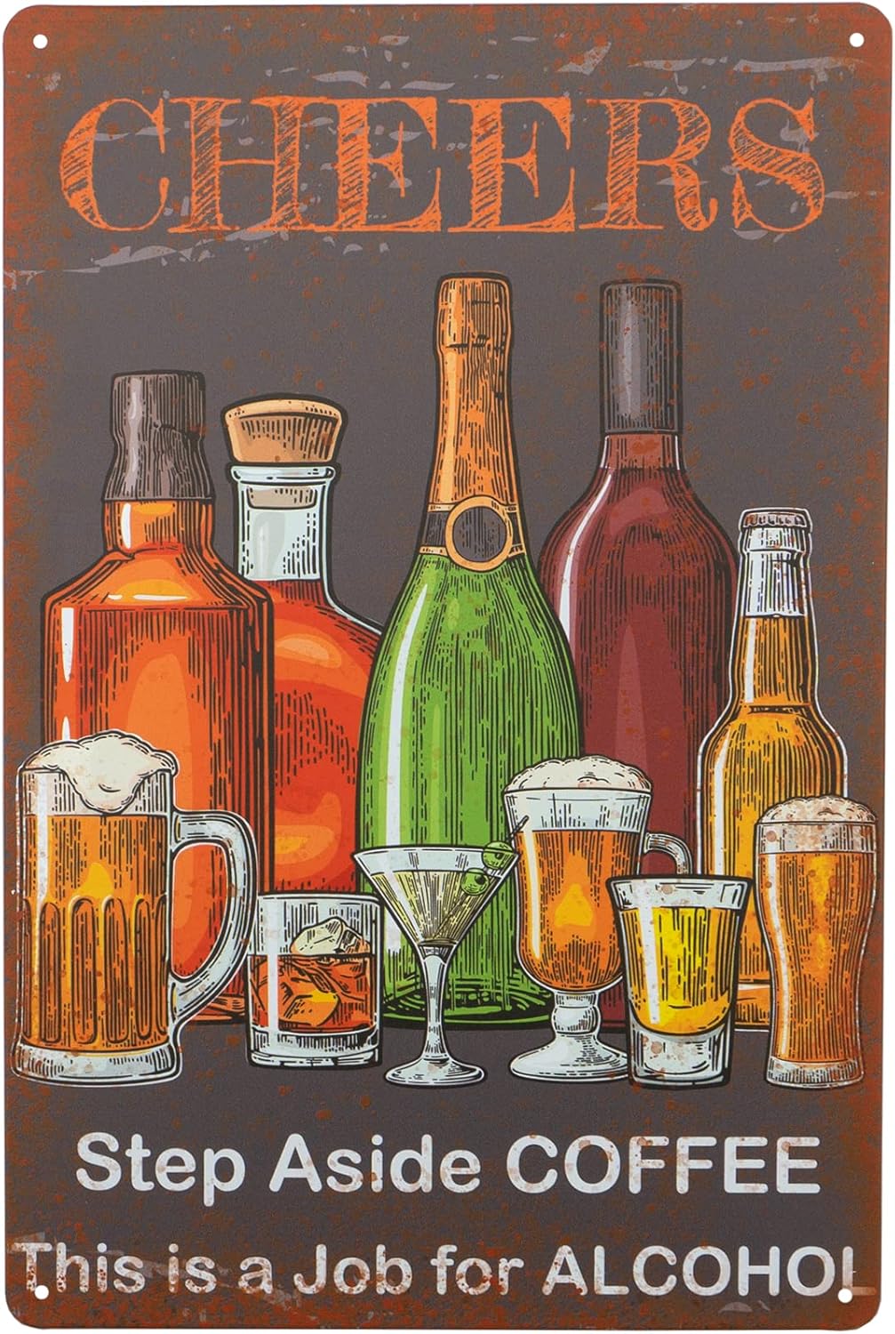Home Decor Jobs - Placa de Metal Vintage para Bar,