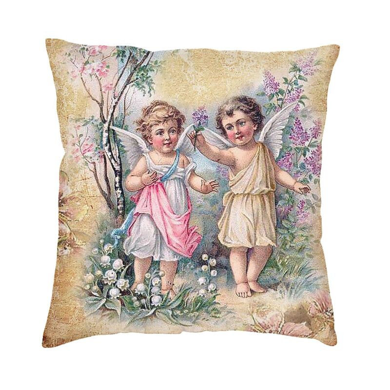 Victory Home Decor - Capa de almofada quadrada de anjo