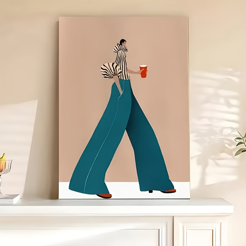 Home Decor Niche - Moda azul calças mulher poster imprime