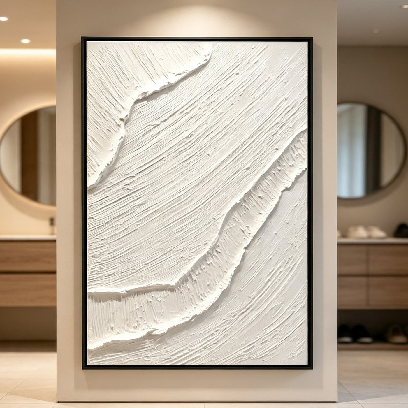 Pintura a Óleo Abstrata em 3D  - Home Decor White avaliação e preço