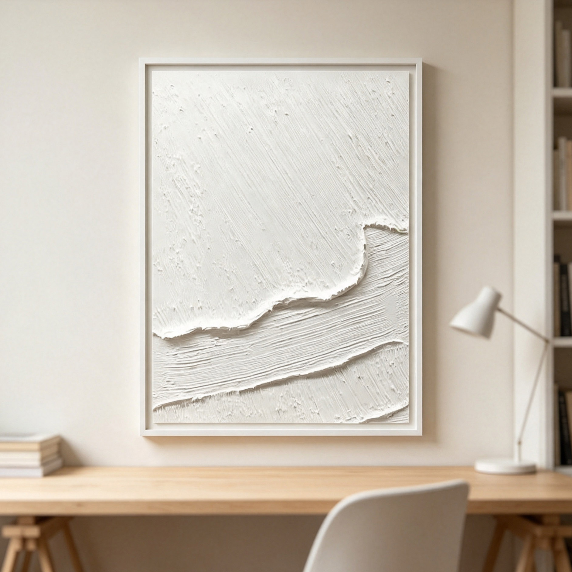 Pintura a Óleo Abstrata em 3D  - Home Decor White avaliação e preço