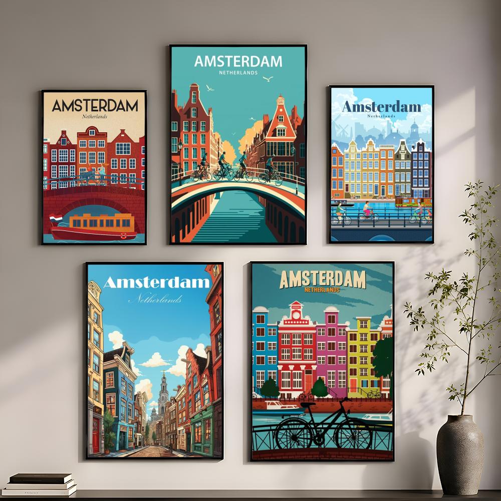 Pôster de Amsterdã, Países Bai - Home Decor Netherlands avaliação e preço