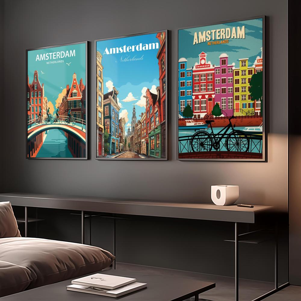 Pôster de Amsterdã, Países Bai - Home Decor Netherlands avaliação e preço