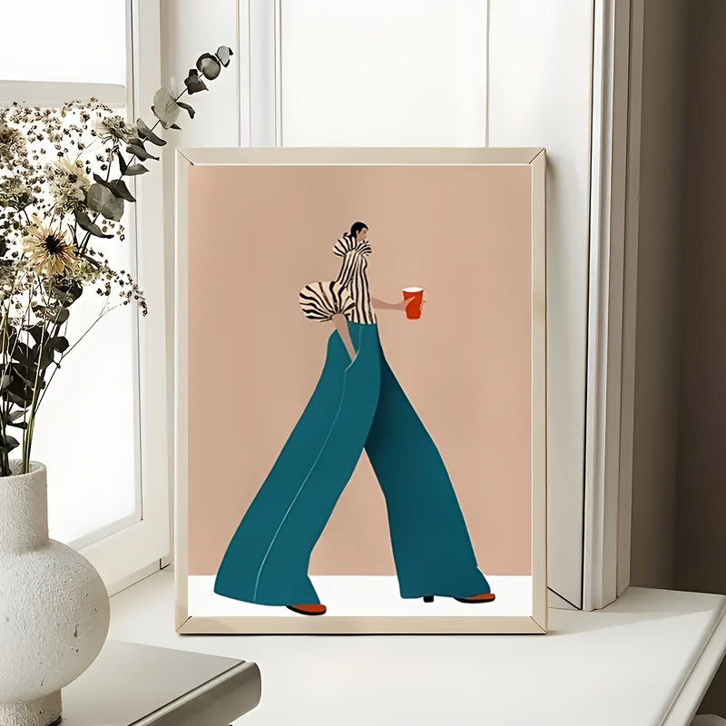 Moda azul calças mulher poster - Home Decor Niche avaliação e preço